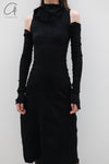 marc le bihan turtleneck dress 21962 E23 black